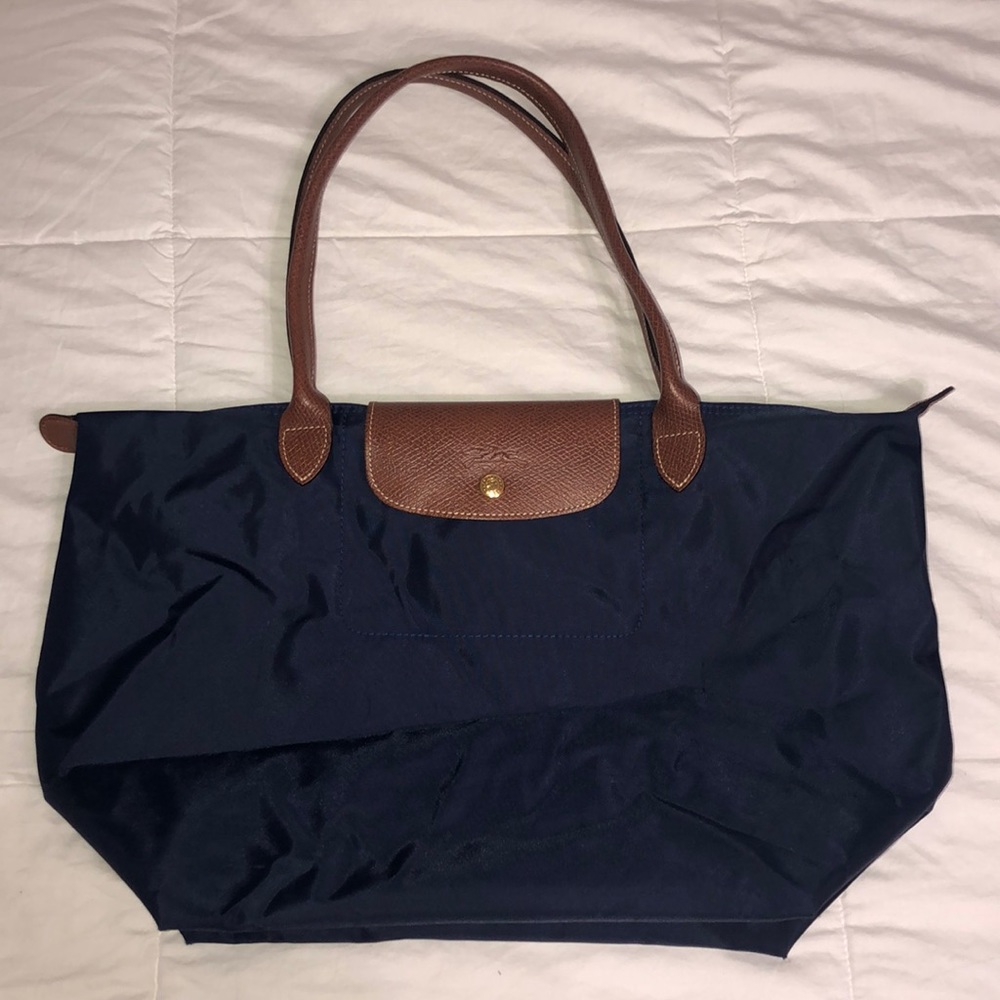 Longchamp navy blue tote large